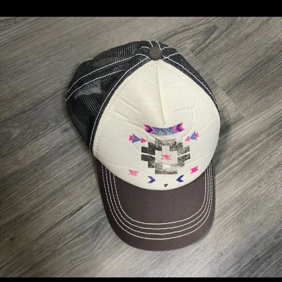 COPY - Distressed one size hat charcoal gray with ivory - Picture 1 of 3